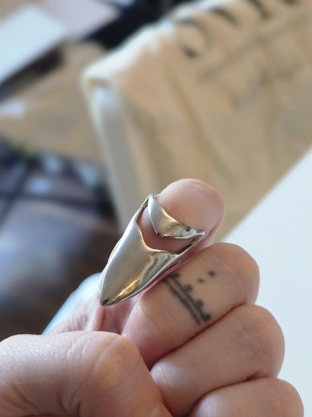 Vitaly Discontinued Stainless Steel Fingertip Ring - Size 4 Unisex